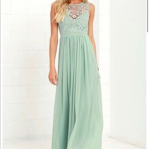 Sage Green Lace Maxi Dress